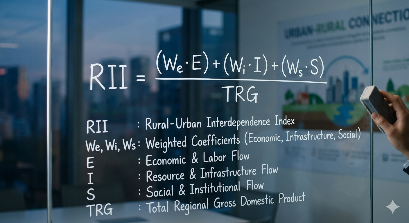 Rural-Urban Interdependence Index Formula